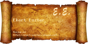 Ekert Eszter névjegykártya